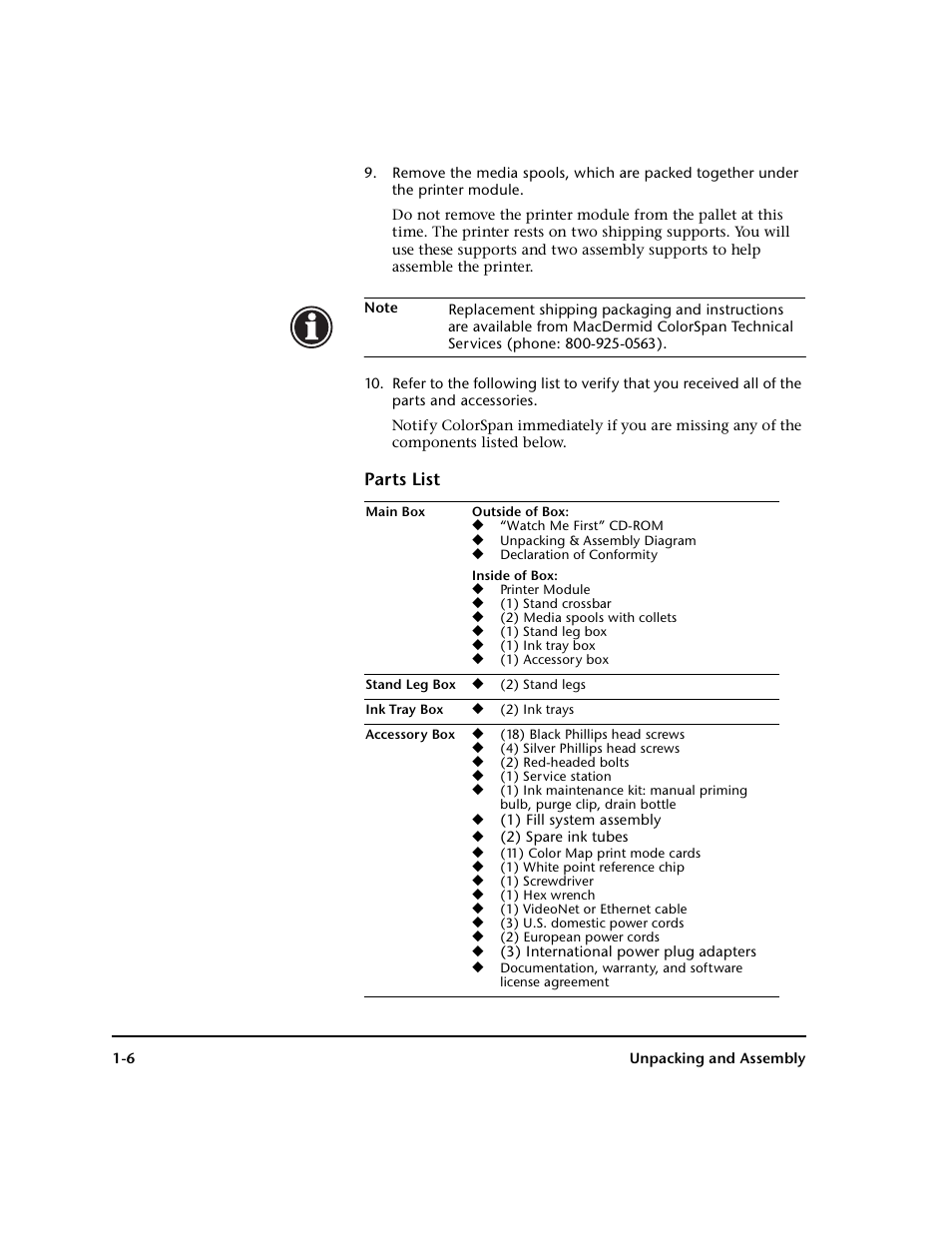 Parts list, Parts list -6 | HP 0706124 REV B User Manual | Page 18 / 150