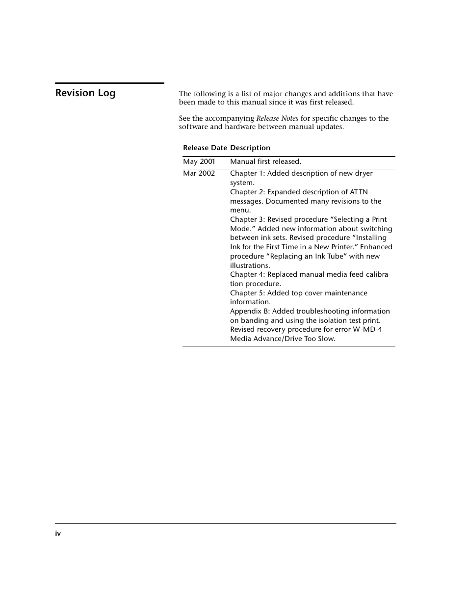 Revision log | HP 0706124 REV B User Manual | Page 4 / 150