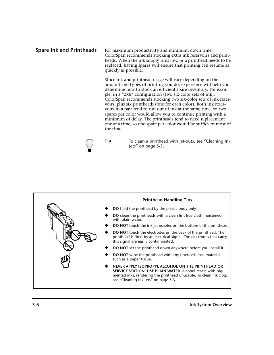 Spare ink and printheads, Spare ink and printheads -6 | HP 0706124 REV B User Manual | Page 62 / 150