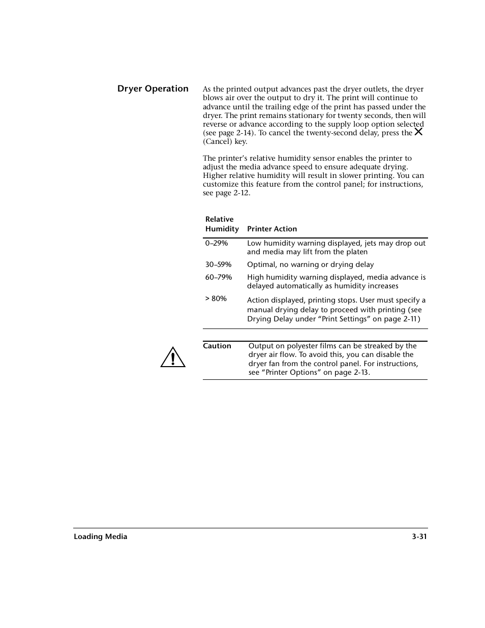 Dryer operation, Dryer operation -31 | HP 0706124 REV B User Manual | Page 87 / 150