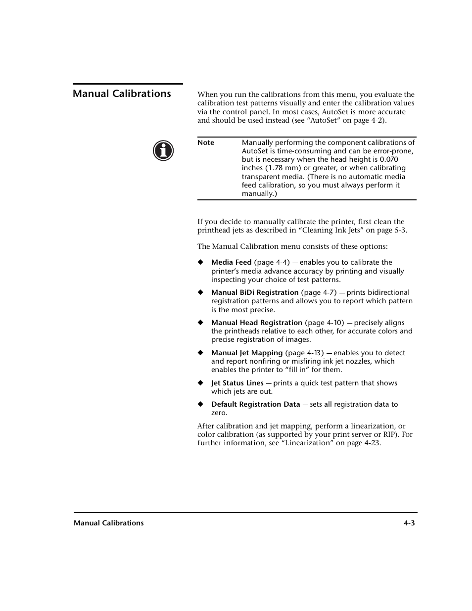 Manual calibrations | HP 0706124 REV B User Manual | Page 91 / 150