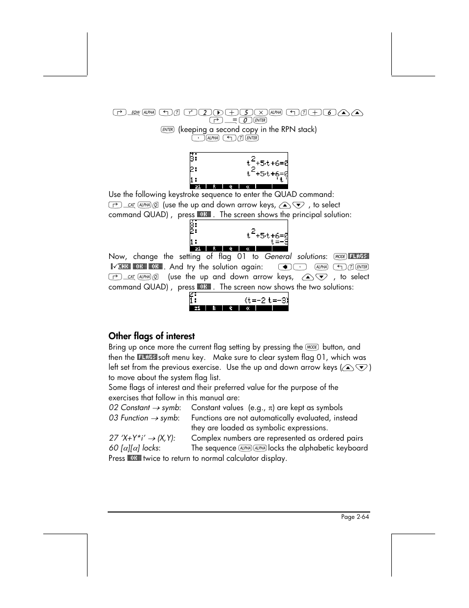 Other flags of interest | HP 48gII User Manual | Page 122 / 864