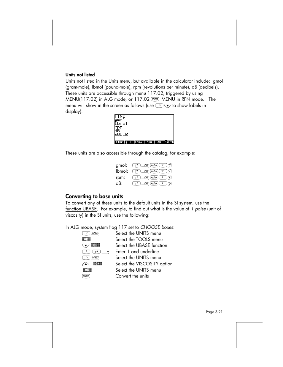 Converting to base units | HP 48gII User Manual | Page 146 / 864
