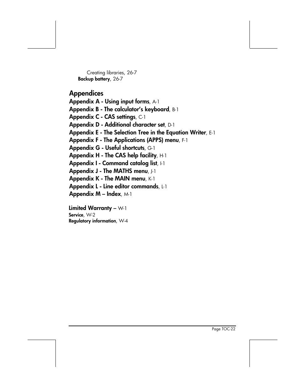 Appendices | HP 48gII User Manual | Page 26 / 864