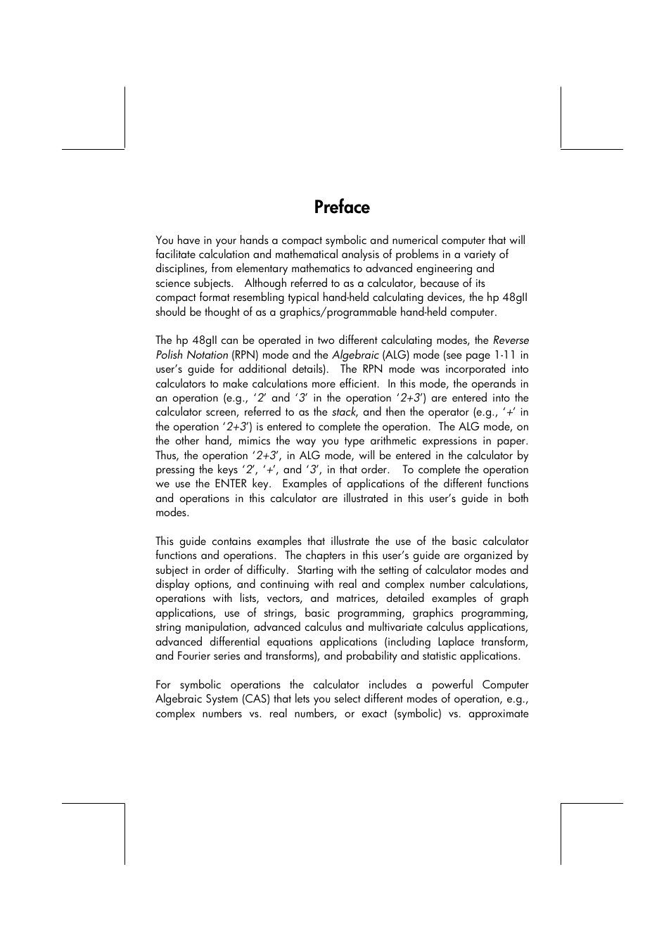 Preface | HP 48gII User Manual | Page 3 / 864