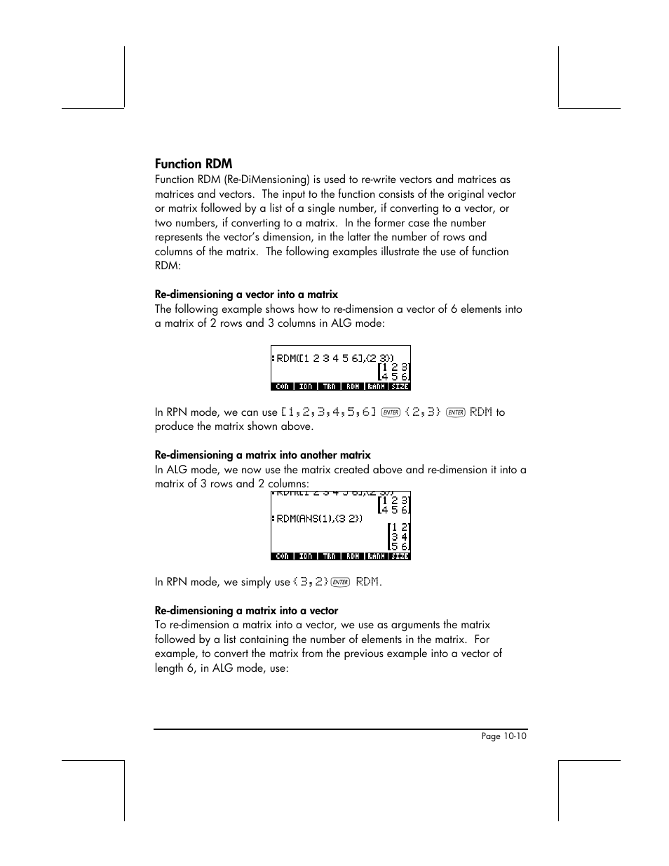 Function rdm | HP 48gII User Manual | Page 310 / 864
