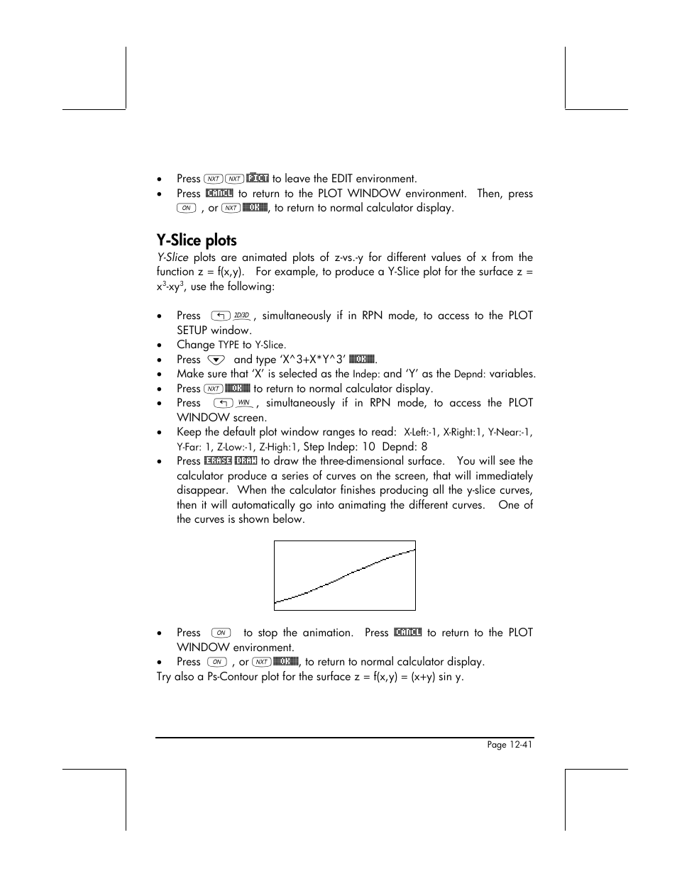 Y-slice plots | HP 48gII User Manual | Page 422 / 864