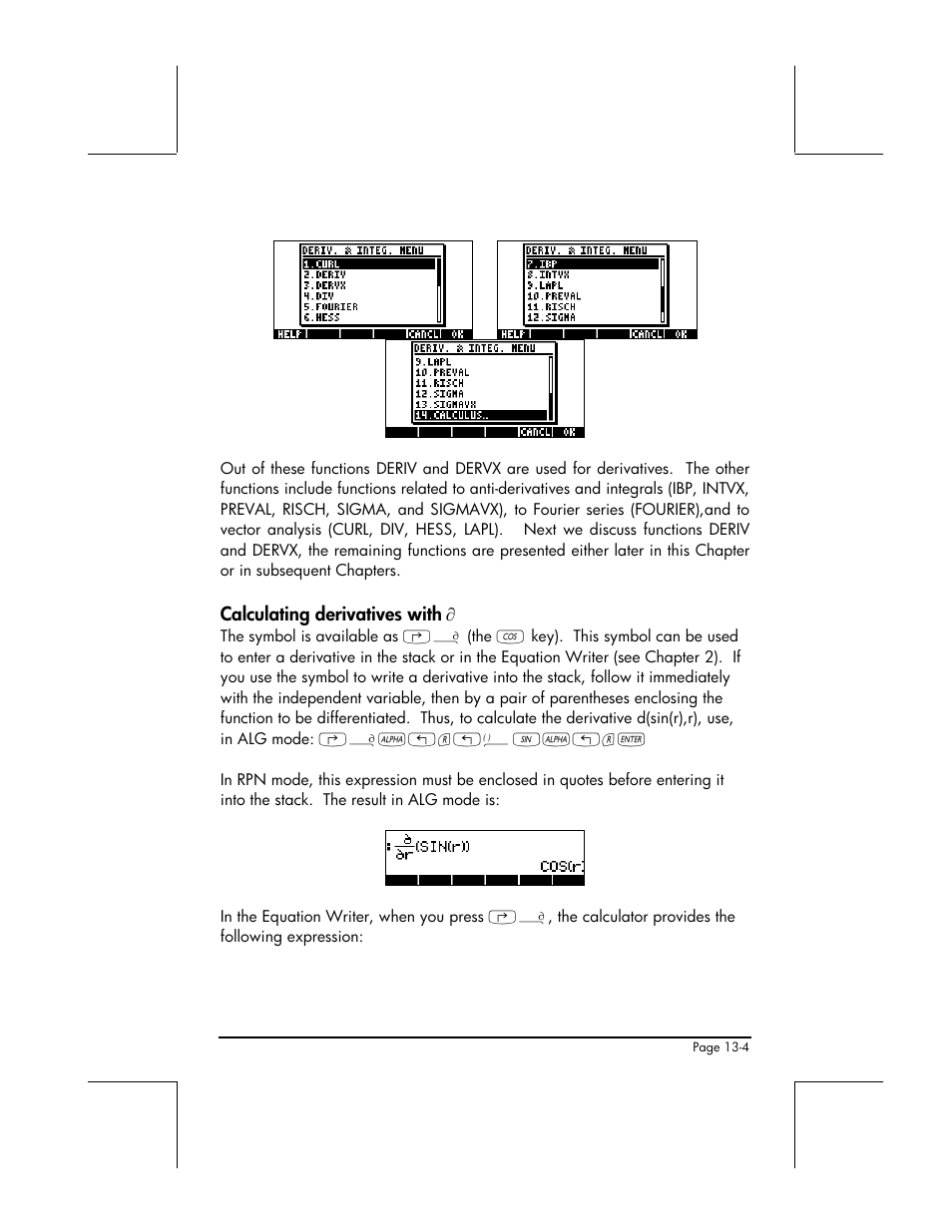 Calculating derivatives with | HP 48gII User Manual | Page 439 / 864