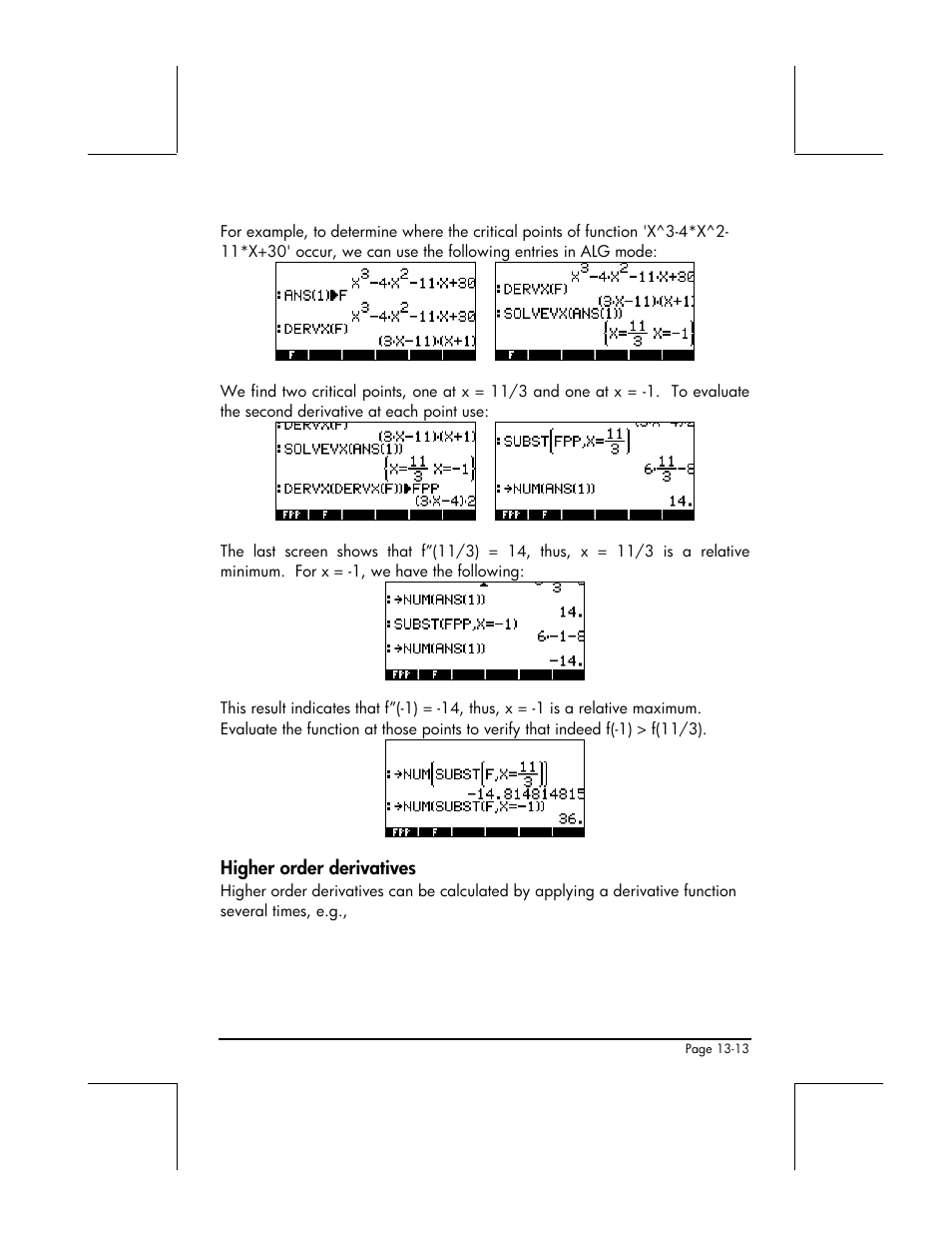 Higher order derivatives | HP 48gII User Manual | Page 448 / 864