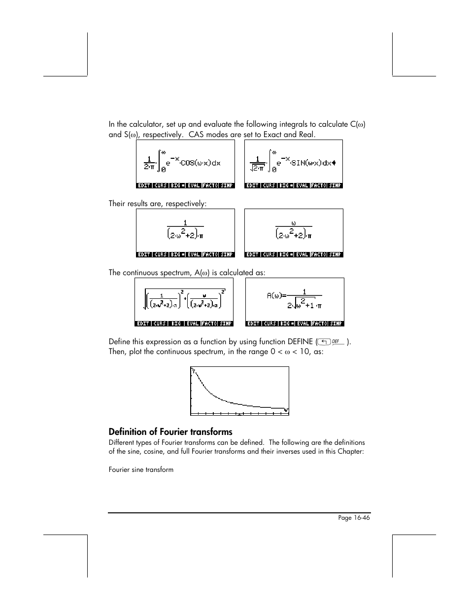 Definition of fourier transforms | HP 48gII User Manual | Page 524 / 864