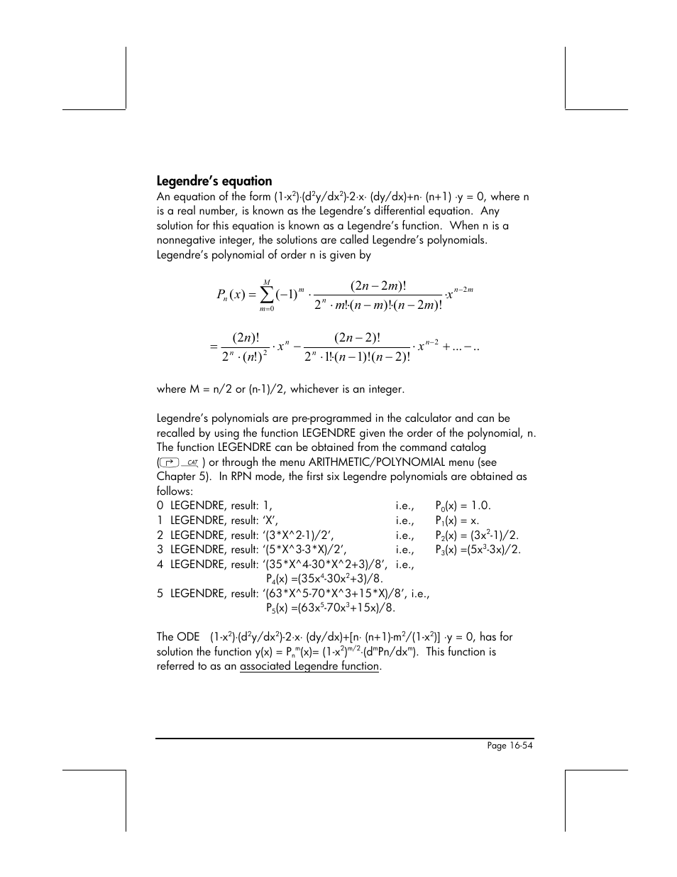 Legendre’s equation | HP 48gII User Manual | Page 532 / 864