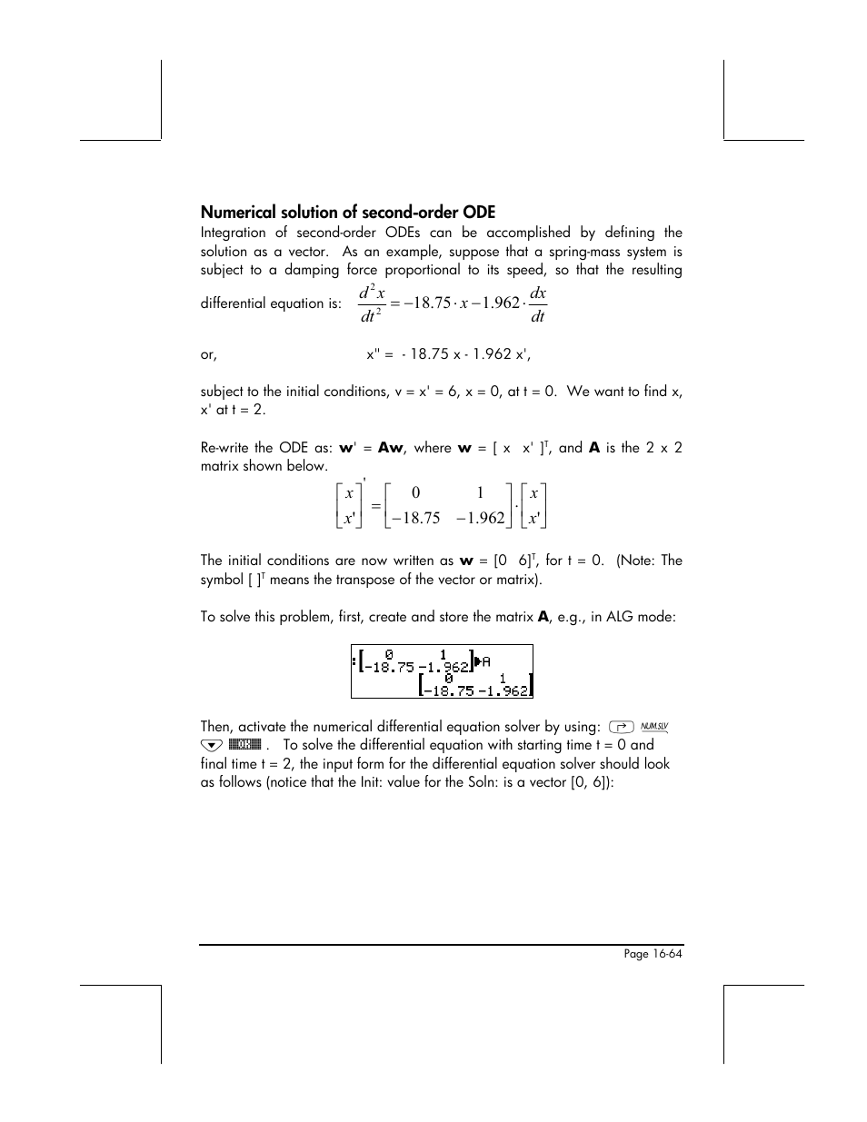 Numerical solution of second-order ode | HP 48gII User Manual | Page 542 / 864