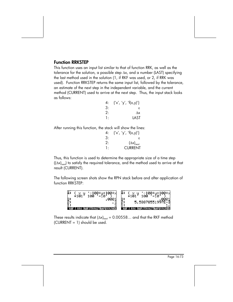 Function rrkstep | HP 48gII User Manual | Page 551 / 864