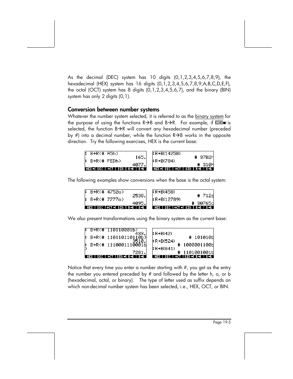 Conversion between number systems | HP 48gII User Manual | Page 638 / 864