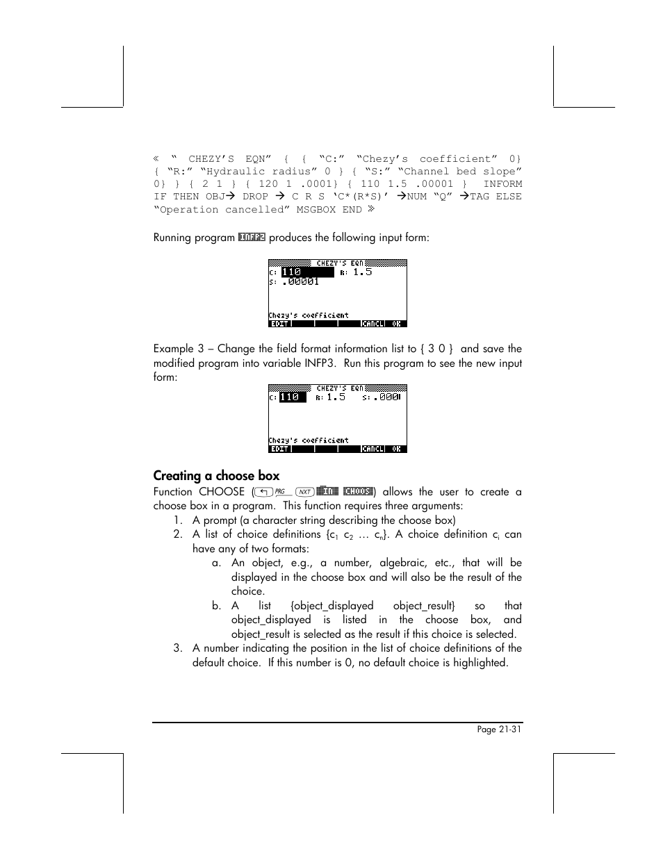 Creating a choose box | HP 48gII User Manual | Page 680 / 864