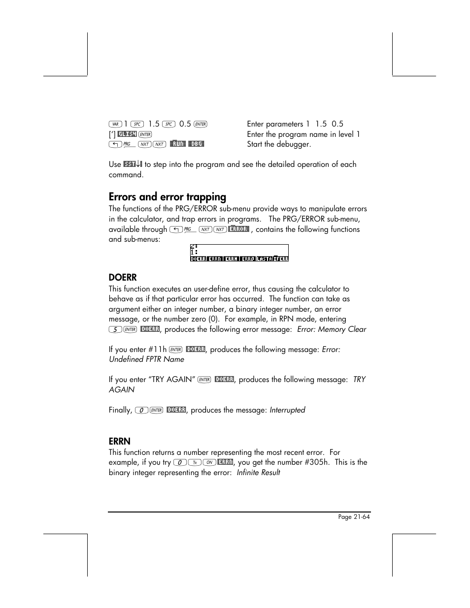 Errors and error trapping, Doerr, Errn | HP 48gII User Manual | Page 713 / 864