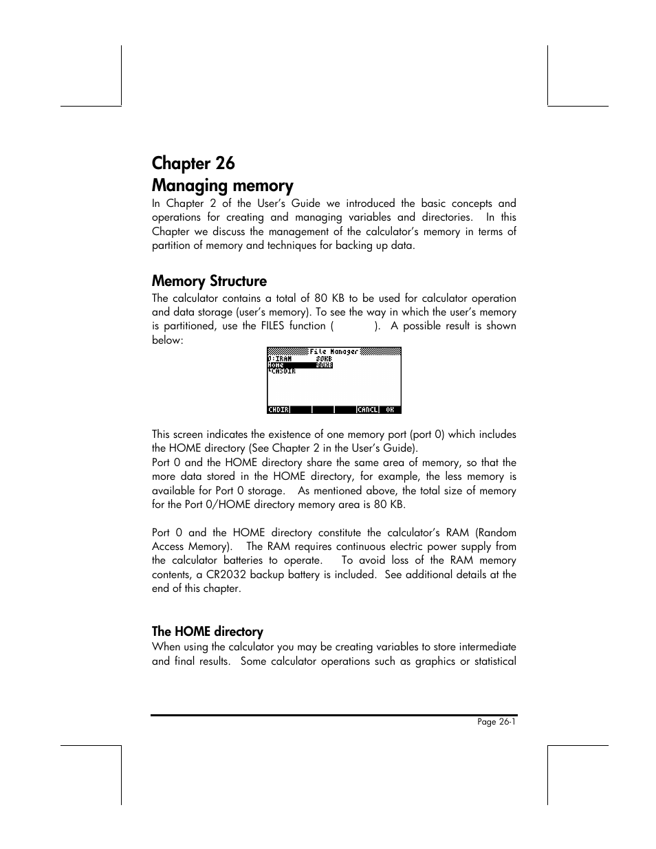 Chapter 26 managing memory, Memory structure, The home directory | HP 48gII User Manual | Page 770 / 864