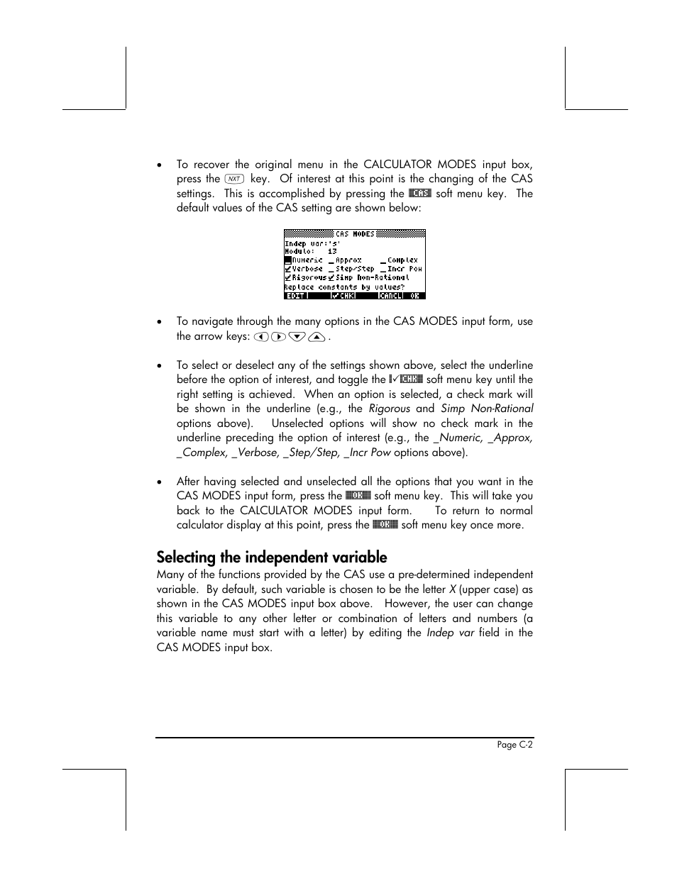 Selecting the independent variable | HP 48gII User Manual | Page 796 / 864