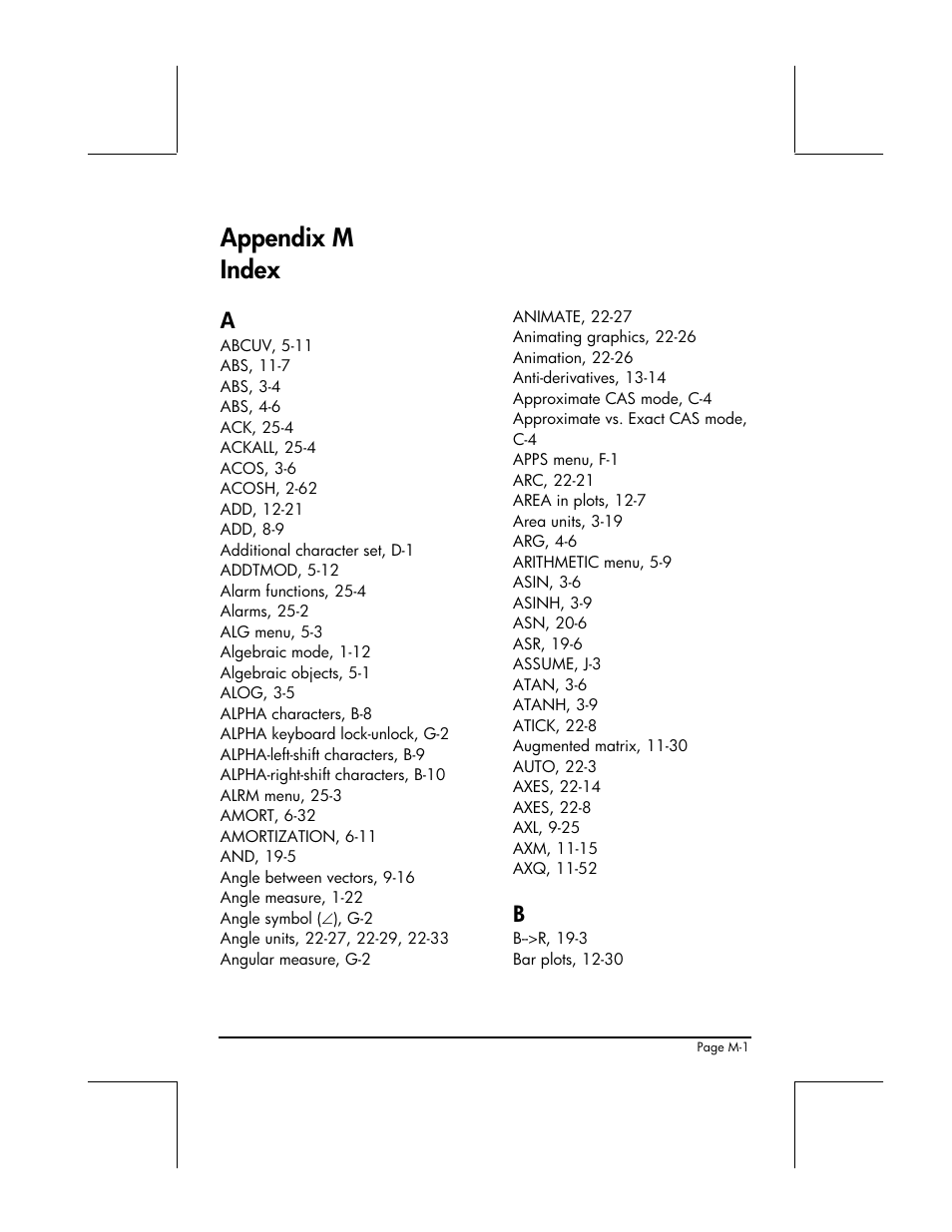 Appendix m - index, Appendix m index | HP 48gII User Manual | Page 841 / 864