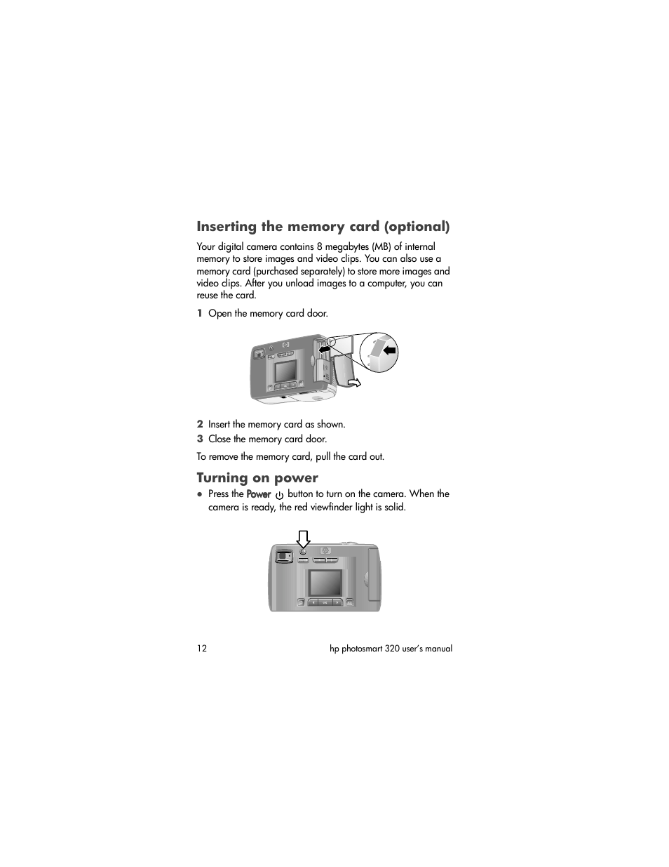 Turning on power | HP 320 User Manual | Page 14 / 80