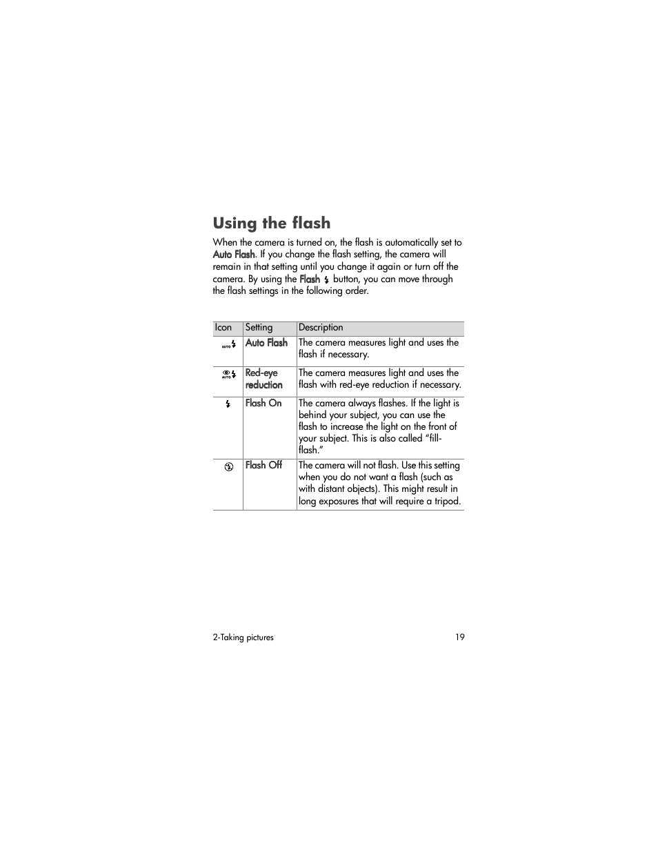 Using the flash | HP 320 User Manual | Page 21 / 80