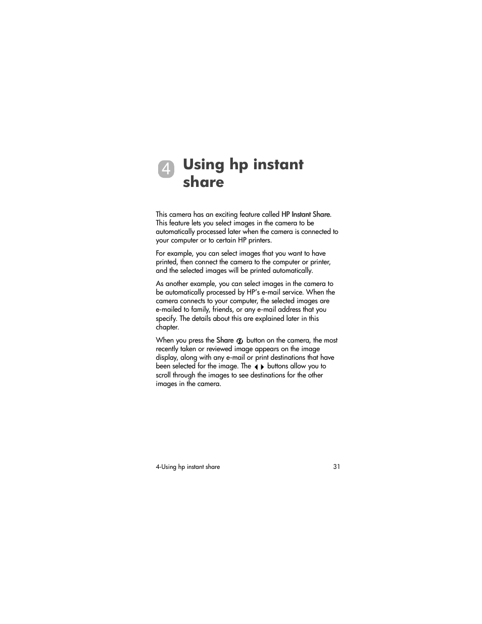 Using hp instant share | HP 320 User Manual | Page 33 / 80