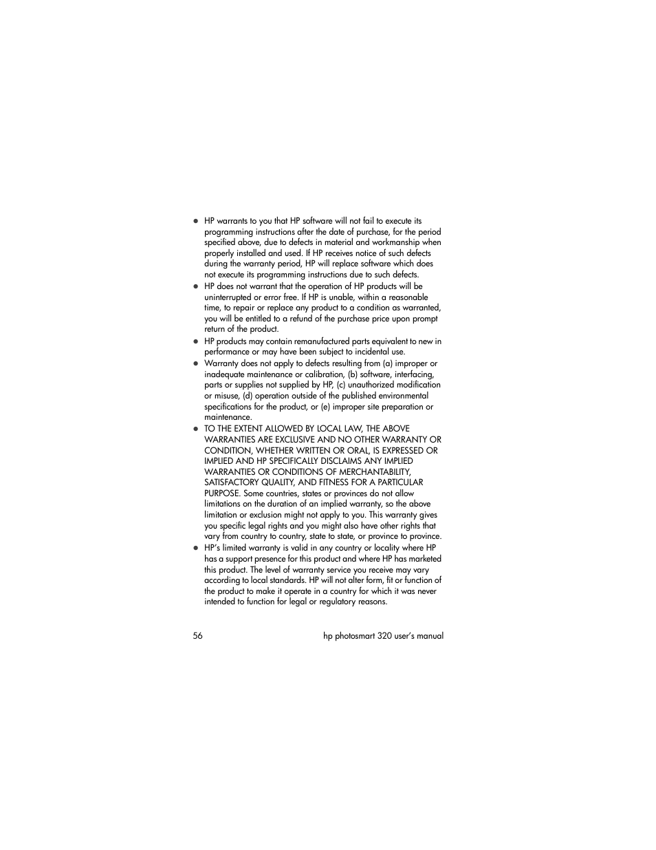 HP 320 User Manual | Page 58 / 80