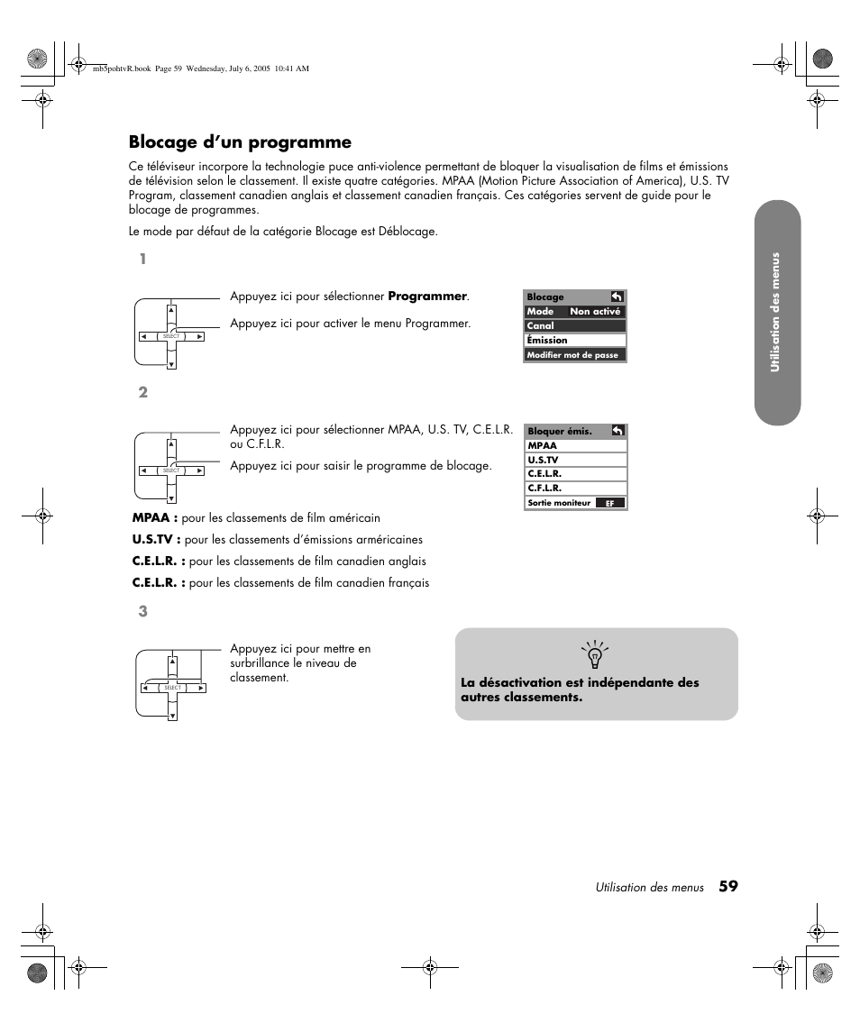 Blocage d’un programme | HP PL5000N User Manual | Page 163 / 294