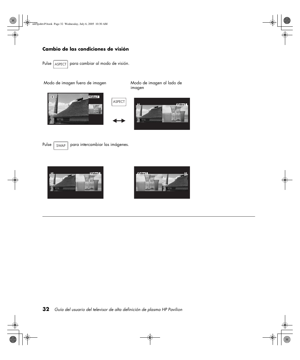 Cambio de las condiciones de visión | HP PL5000N User Manual | Page 236 / 294