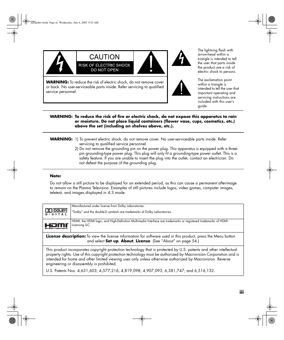 HP PL5000N User Manual | Page 3 / 294