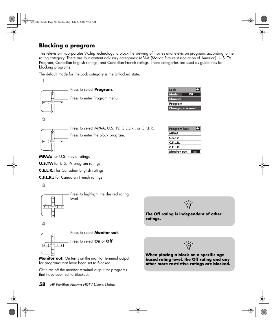 Blocking a program | HP PL5000N User Manual | Page 66 / 294
