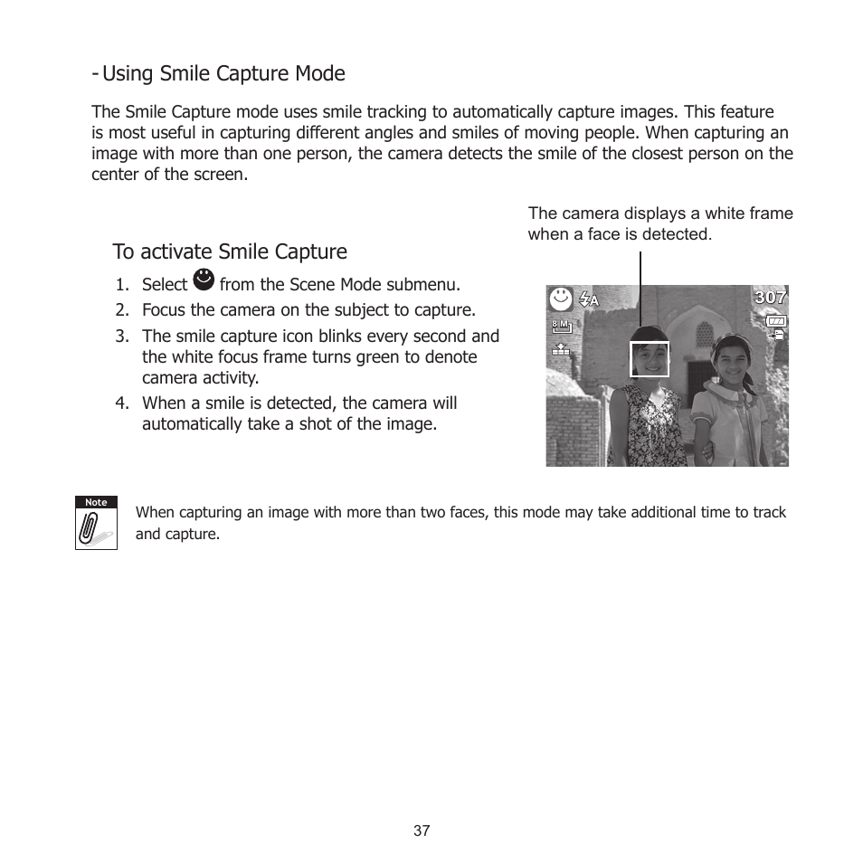 Using smile capture mode | HP PW550 User Manual | Page 48 / 93