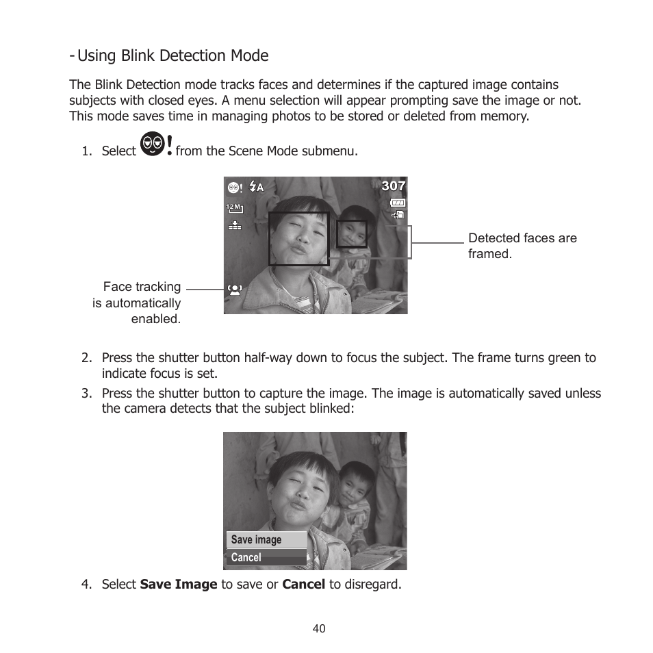 Using blink detection mode | HP PW550 User Manual | Page 51 / 93