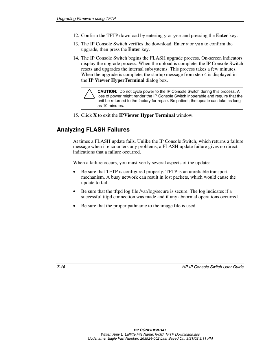 Analyzing flash failures, Analyzing flash failures -18 | HP 263924-002 User Manual | Page 113 / 135
