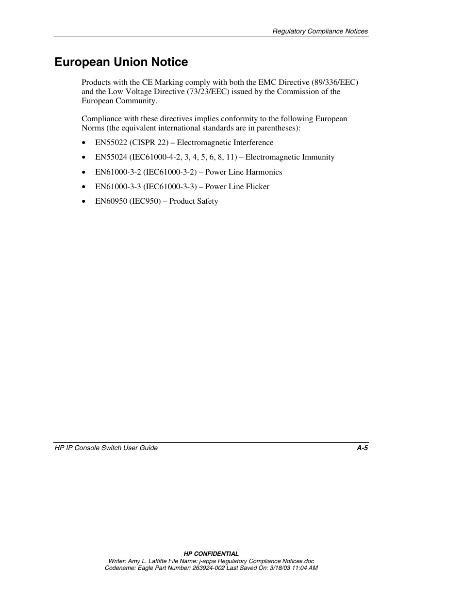 European union notice | HP 263924-002 User Manual | Page 125 / 135