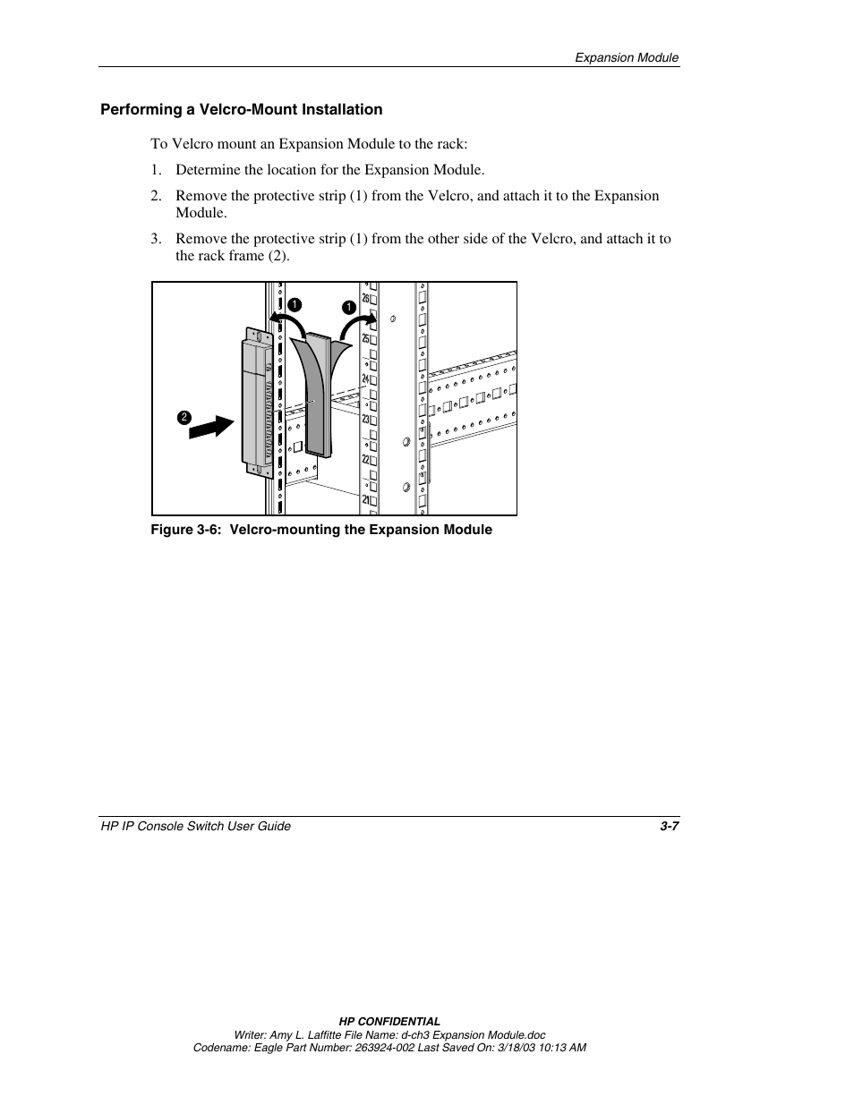 Performing a velcro-mount installation | HP 263924-002 User Manual | Page 44 / 135