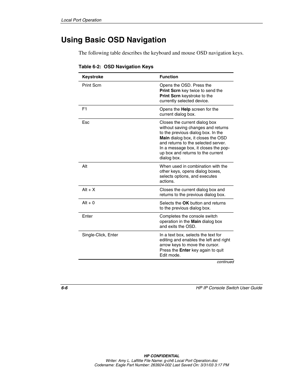 Using basic osd navigation, Using basic osd navigation -6 | HP 263924-002 User Manual | Page 57 / 135