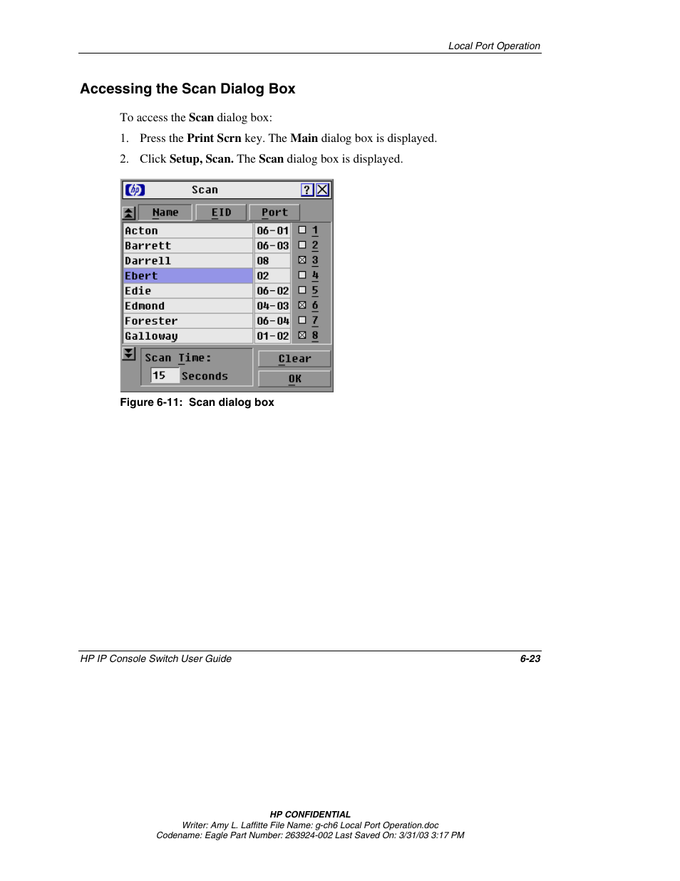 Accessing the scan dialog box, Accessing the scan dialog box -23 | HP 263924-002 User Manual | Page 74 / 135