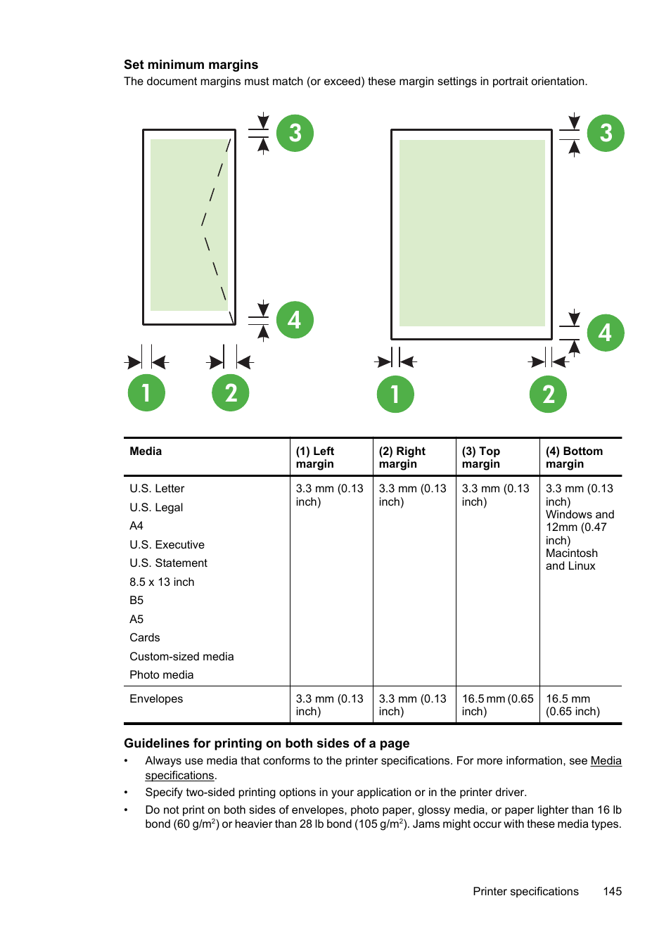 Set minimum margins, E set minimum margins, See set minimum margins | HP 6700 User Manual | Page 149 / 226