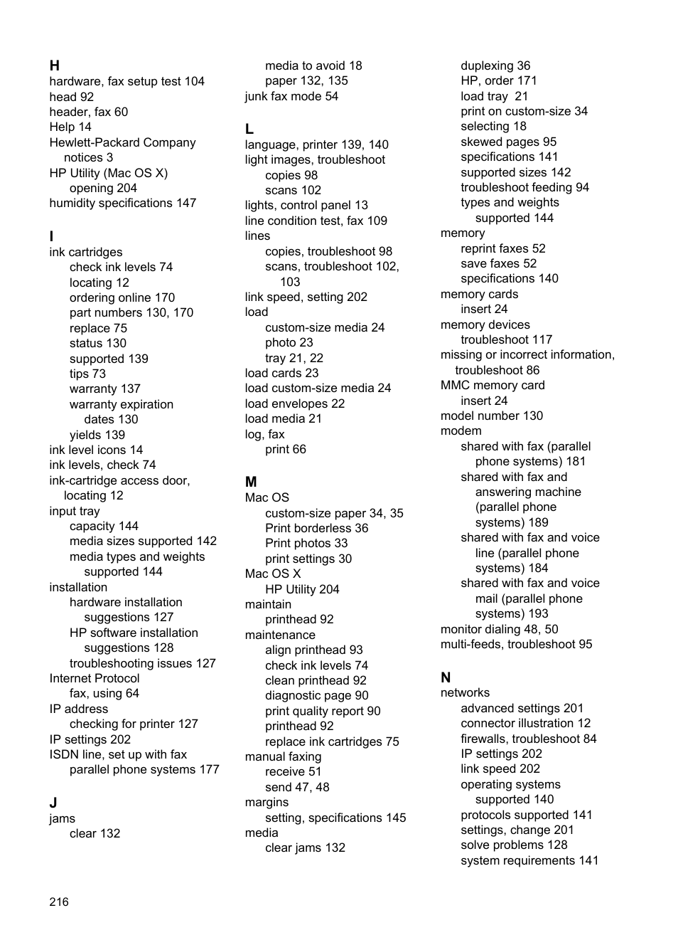 HP 6700 User Manual | Page 220 / 226