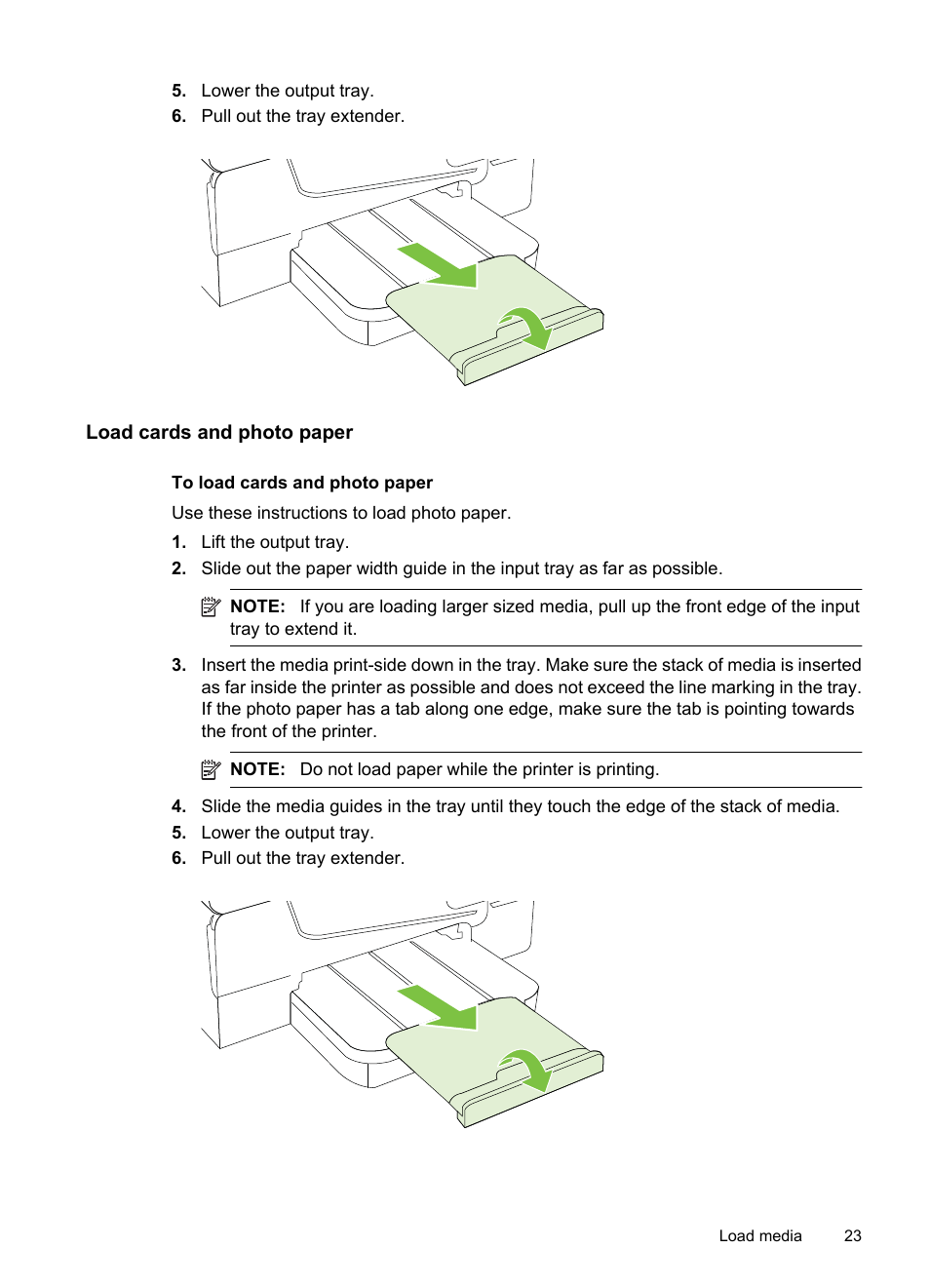 Load cards and photo paper | HP 6700 User Manual | Page 27 / 226