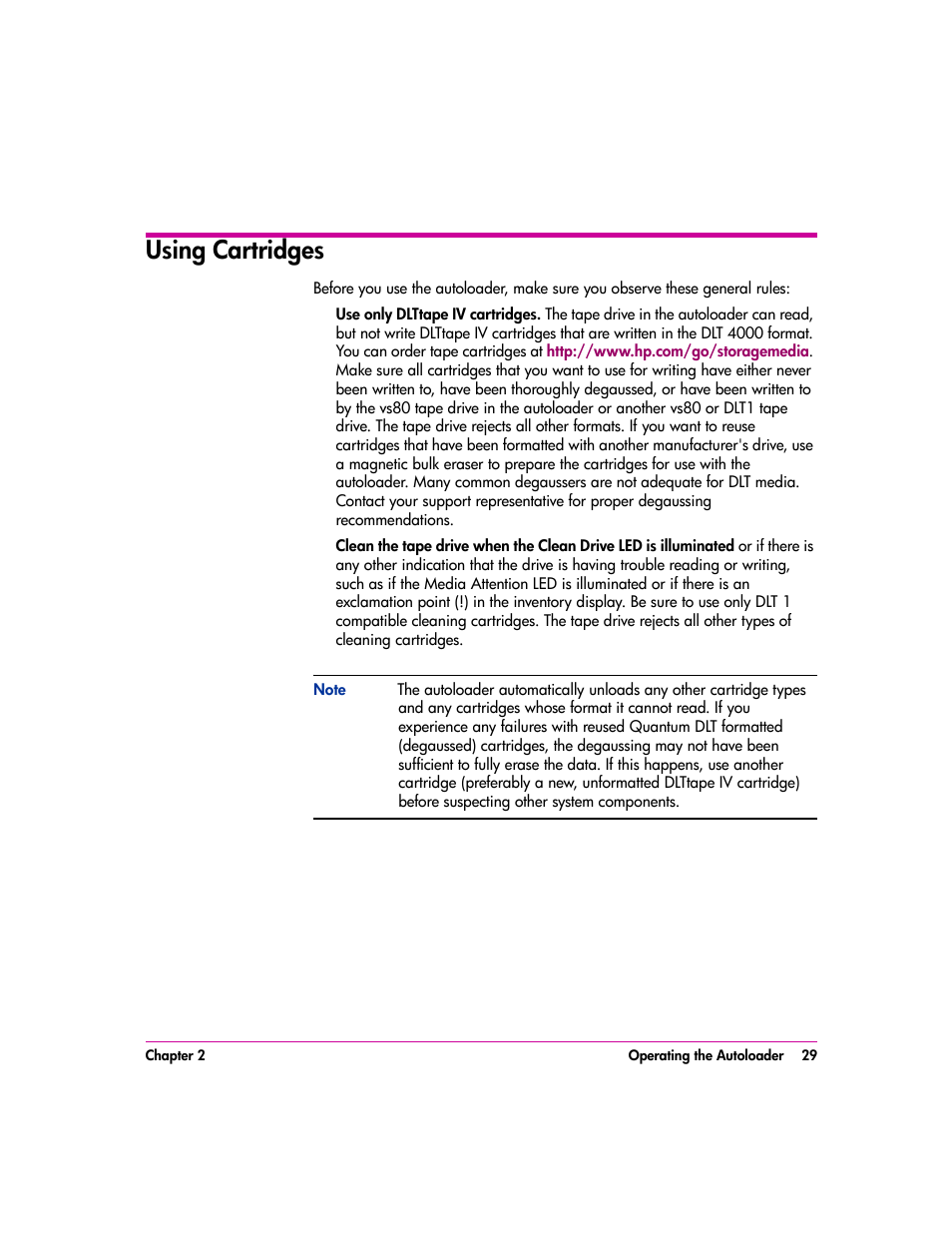 Using cartridges, Using cartridges 29 | HP vs80 User Manual | Page 29 / 90