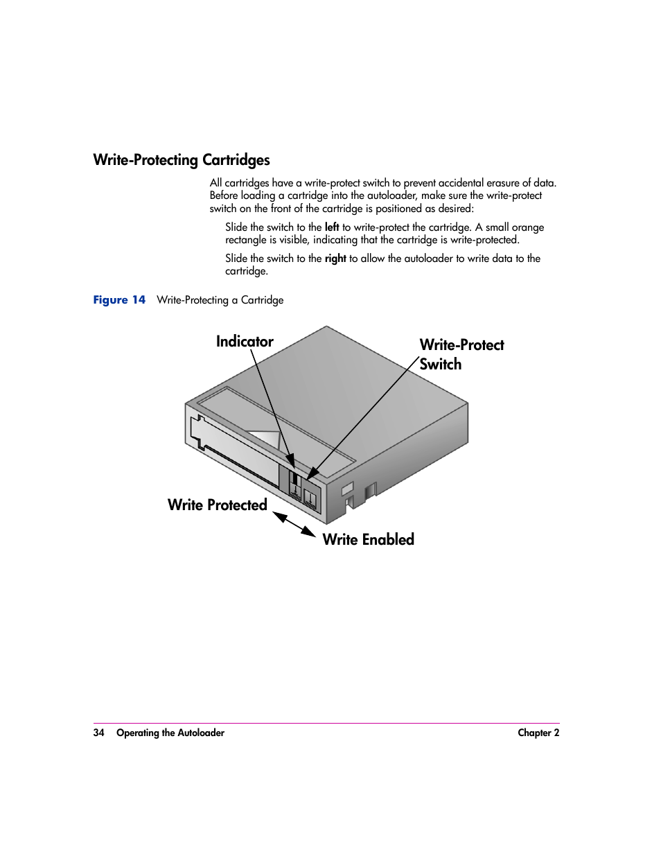 Write-protecting cartridges, Write-protecting cartridges 34 | HP vs80 User Manual | Page 34 / 90