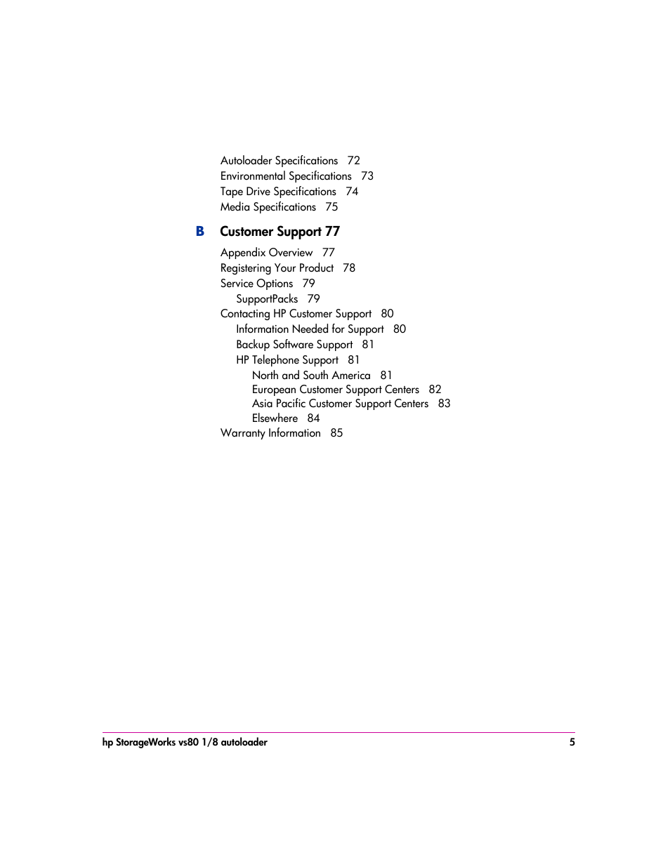 HP vs80 User Manual | Page 5 / 90