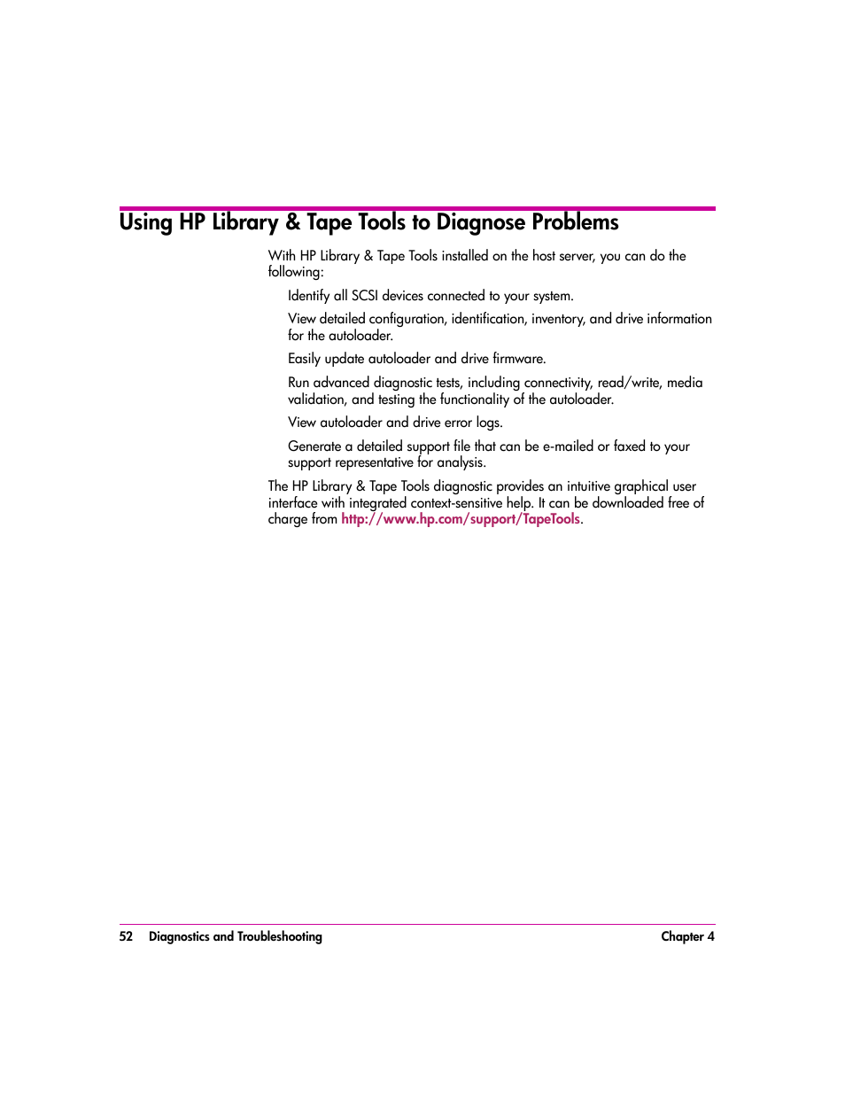 Using hp library & tape tools to diagnose problems | HP vs80 User Manual | Page 52 / 90