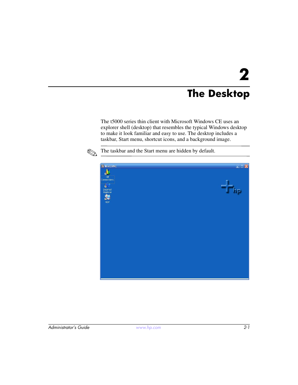 The desktop | HP t5520 User Manual | Page 11 / 94