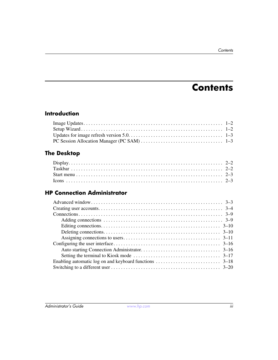 HP t5520 User Manual | Page 3 / 94