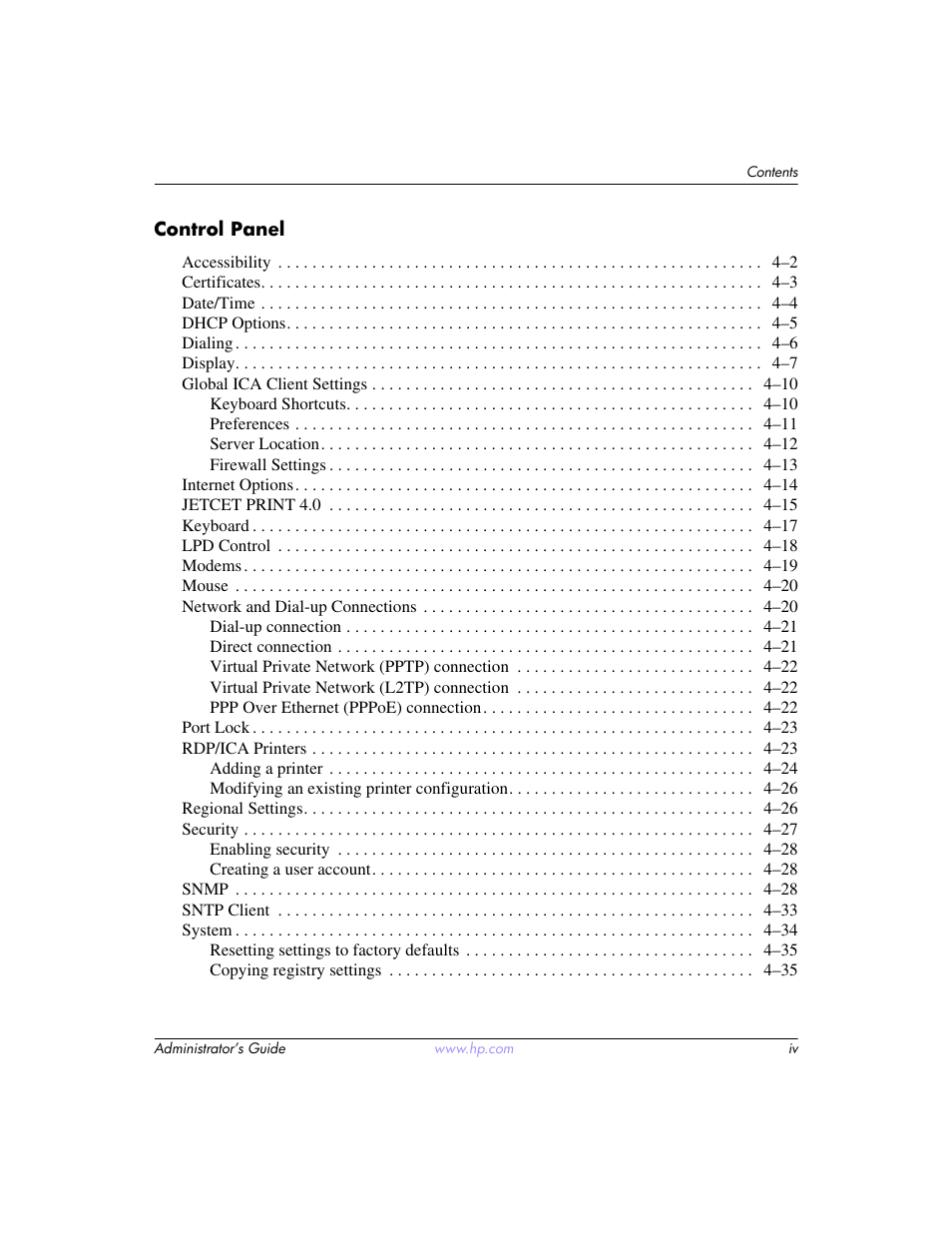HP t5520 User Manual | Page 4 / 94
