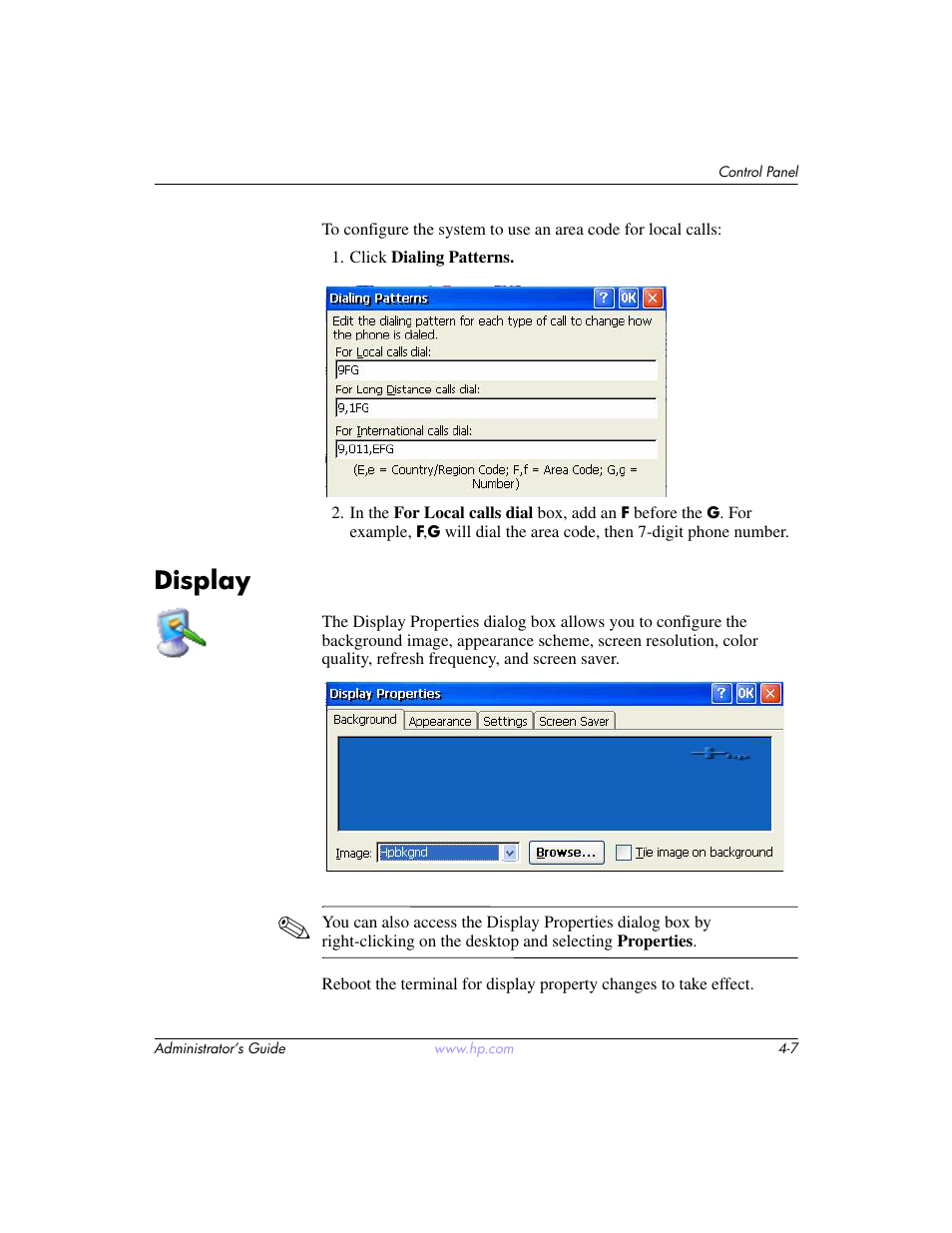 Display, Display –7 | HP t5520 User Manual | Page 41 / 94