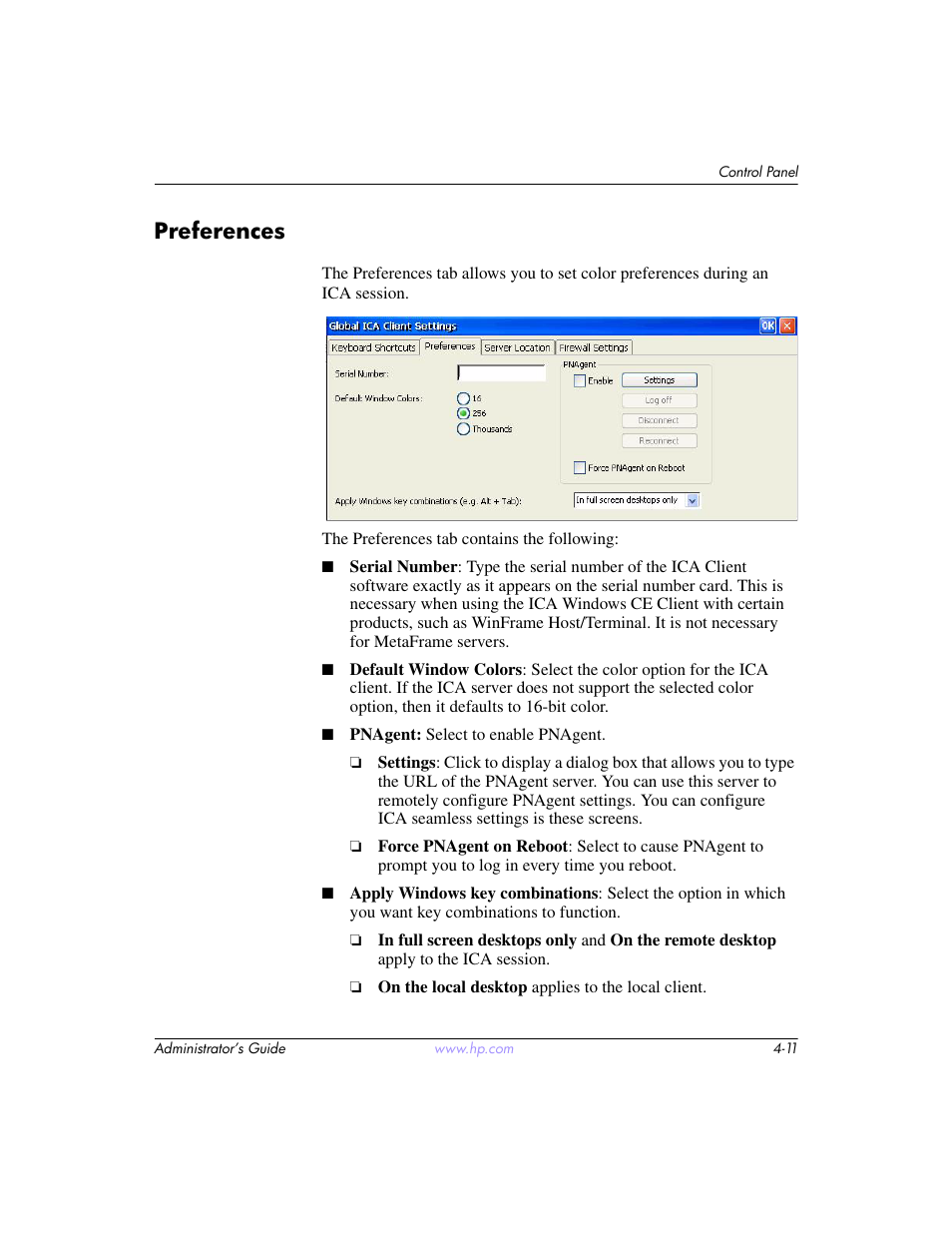 Preferences, Preferences –11 | HP t5520 User Manual | Page 45 / 94